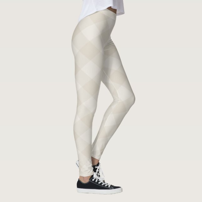 Legging Padrão Na moda Modern Beige Offwhite Argyle (Direita)