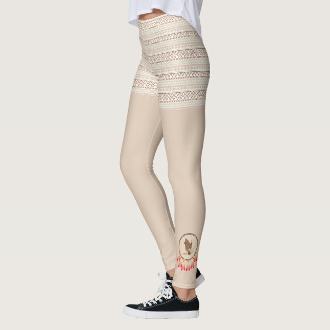 Legging Padrão Nativo Americano com Apanhadores de Sonhos (Esquerda)