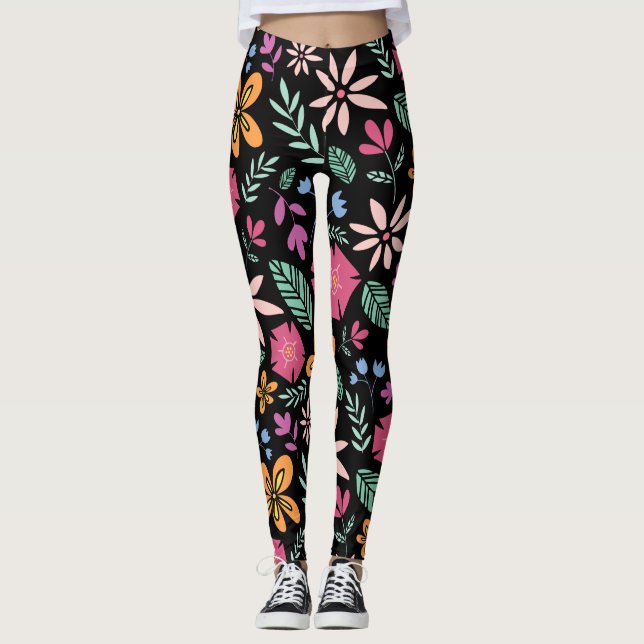Legging Padrão Natural Floral E Sem Glamor (Frente)