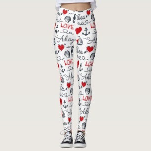Legging Padrão náutico sem costura