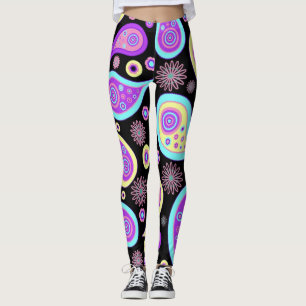 Legging Padrão Neon Paisley