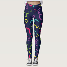Legging padrão neon retrô Memphis dos anos 80