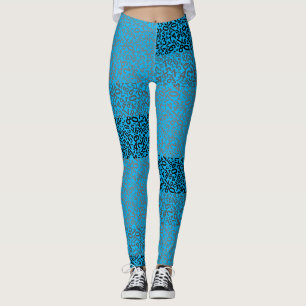 Legging Padrão numérico 01 com fundo azul claro