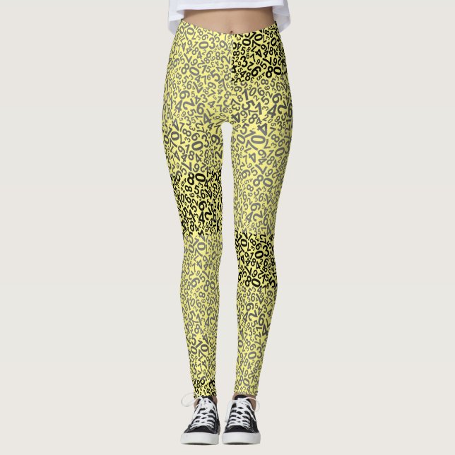 Legging Padrão numérico 01 w BG branco (Frente)
