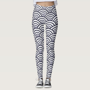 Legging Padrão oceânico asiático Seigaiha