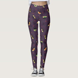 Legging Padrão oculto gótico escuro da bruxa