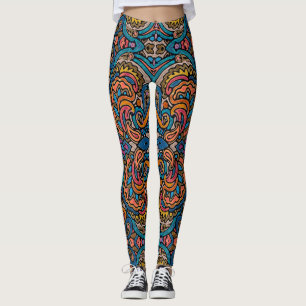 Legging Padrão Oriental de Aquarela VI + suas ideias