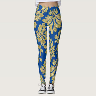 Legging Padrão original de celebração de flores de Ouro bo
