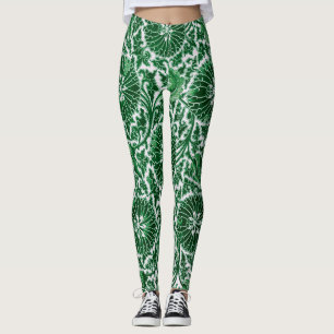 Legging Padrão Ornamental Ornamental Vintage Green