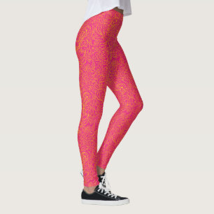 Legging Padrão paisley amarelo rosa