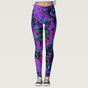 Legging Padrão Paisley Roxo Vibrante