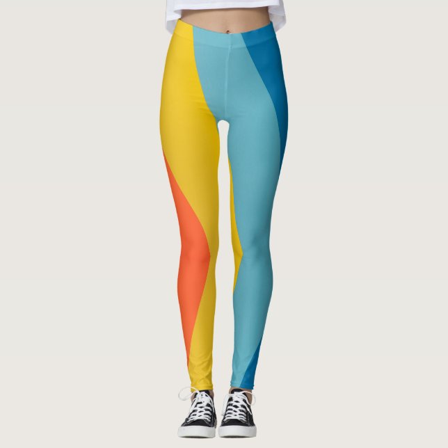 Legging padrão paralelo de seis cores (Frente)