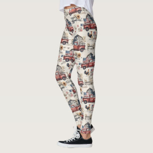 Legging Padrão Patriótico Americana de Fazenda de 4 de Jul