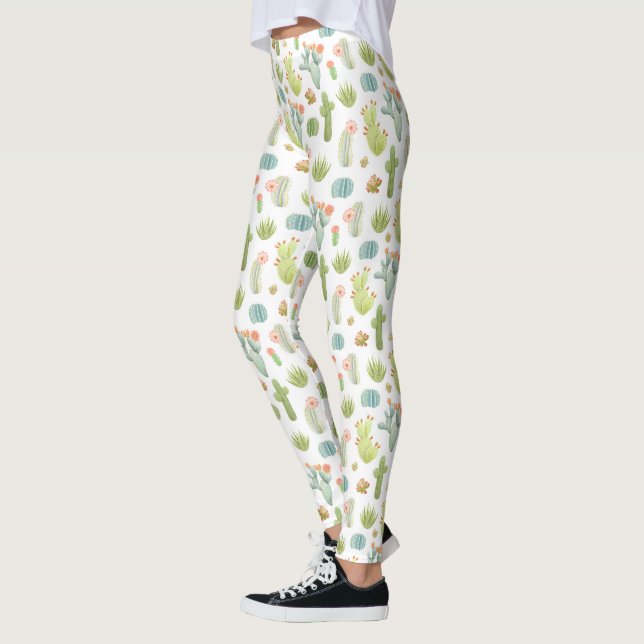 Legging Padrão Pendente Cactus Cute 2 (Esquerda)