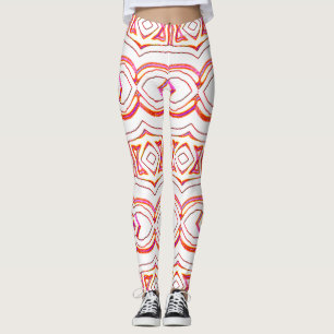 Legging Padrão perfeito vermelho branco "Ratti_Creative_Ar