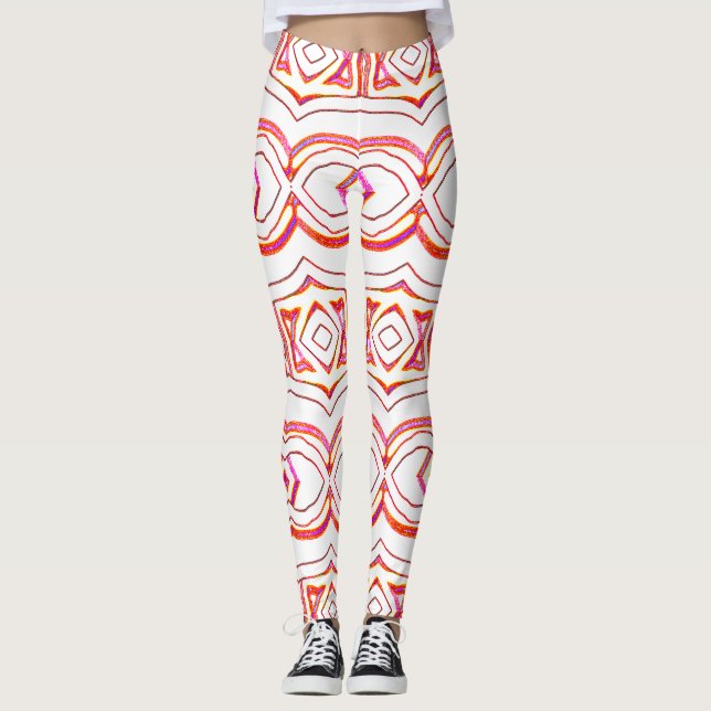 Legging Padrão perfeito vermelho branco "Ratti_Creative_Ar (Frente)