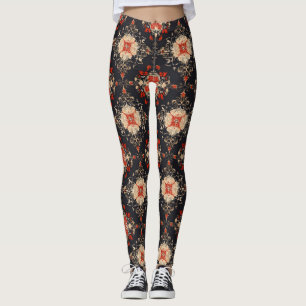 Legging Padrão Persa do Ouro Elegante