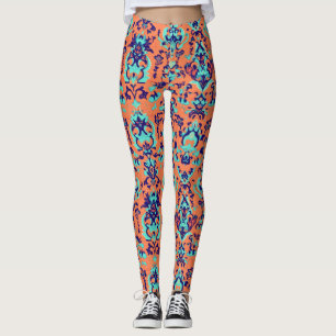 Legging Padrão Persa Laranja