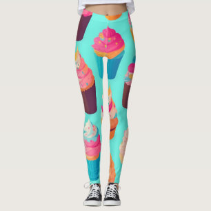 Legging Padrão Personalizado Colorido Geométrico do cupcak