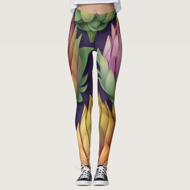 Legging Padrão Personalizado Colorido Imunológico de Artic (Frente)