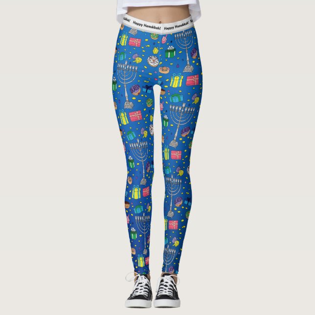 Legging Padrão Personalizado de Chanucá (Frente)