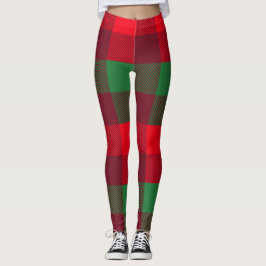 Legging Padrão Personalizado de Xadrez Red Buffalo de Nata