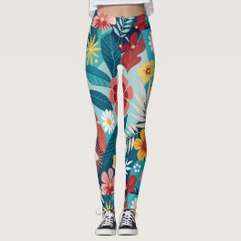 Legging Padrão Personalizado Floral do Summer Vibes