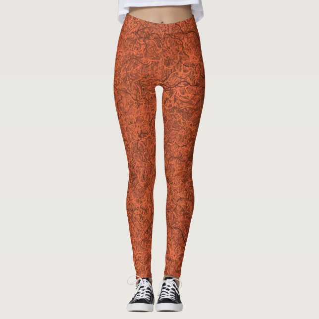 Legging Padrão popular laranja queimado (Frente)