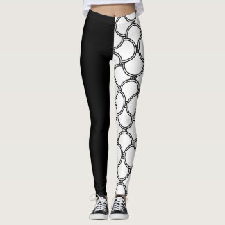 Legging Padrão preto e branco da na moda para mulher