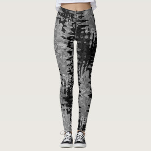 Legging padrão preto e branco fractal