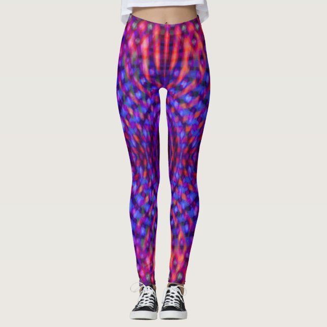 Legging Padrão psicodélico colorido (Frente)