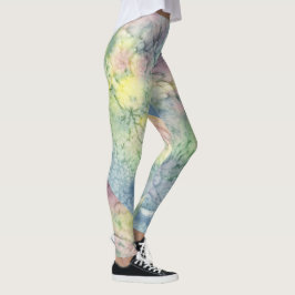 Legging Padrão Psicodélico de Cores Vibrantes Abstratas