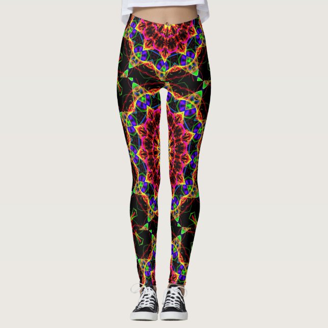 Legging Padrão Psicodélico Popular (Frente)