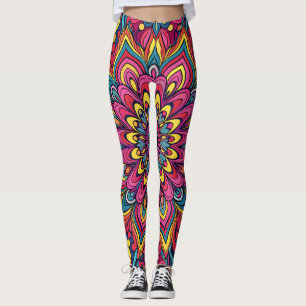Legging Padrão Psicodélico Vibrante