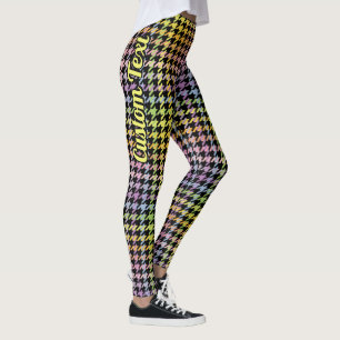 Legging Padrão Rainbow Houndstooth