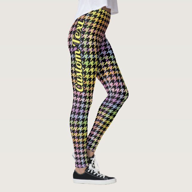 Legging Padrão Rainbow Houndstooth (Direita)