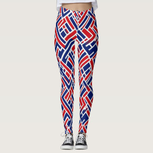Legging Padrão Red Blue Abstrato