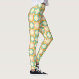 Legging Padrão retrô contínuo com quadrados arredondados