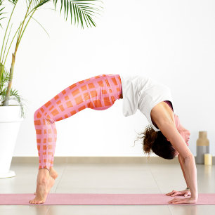 Legging Padrão rosa alaranjado retrorado