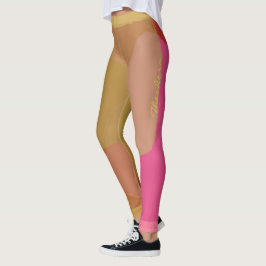 Legging Padrão Rosa bege Dourado abstrato
