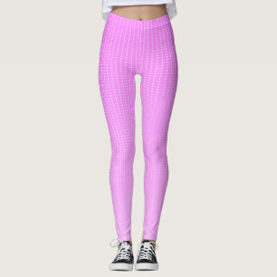 Legging Padrão rosa de pontos brancos