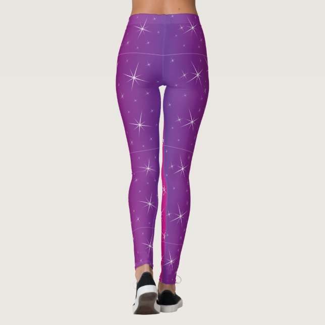 Legging Padrão Rosa Estrela (Verso)