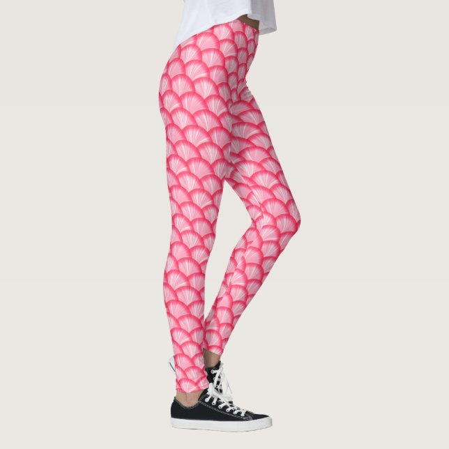 Legging Padrão Rosa Rosa Cor-de-Rosa Na moda CINTO (Direita)