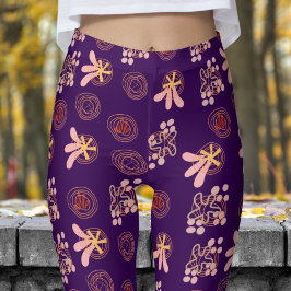 Legging Padrão Roxo da Trendy