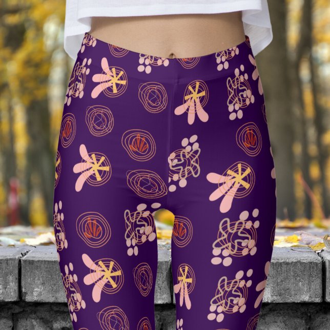 Legging Padrão Roxo da Trendy (Dark Purple Pattern Leggings)