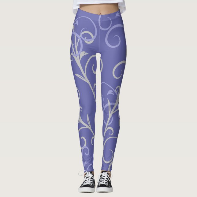 Legging Padrão Roxo Moderno (Frente)