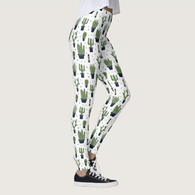 Legging Padrão Rustic Dark Green Cactus Desert (Direita)