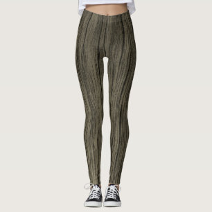 Legging Padrão Rustic Faux Wood