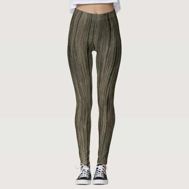Legging Padrão Rustic Faux Wood (Frente)
