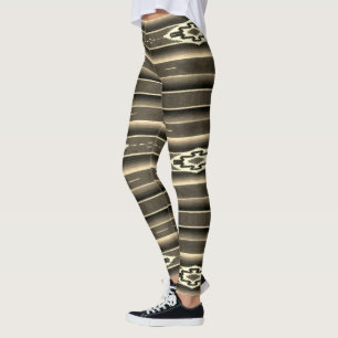 Legging Padrão Sarape mexicano na Sepia
